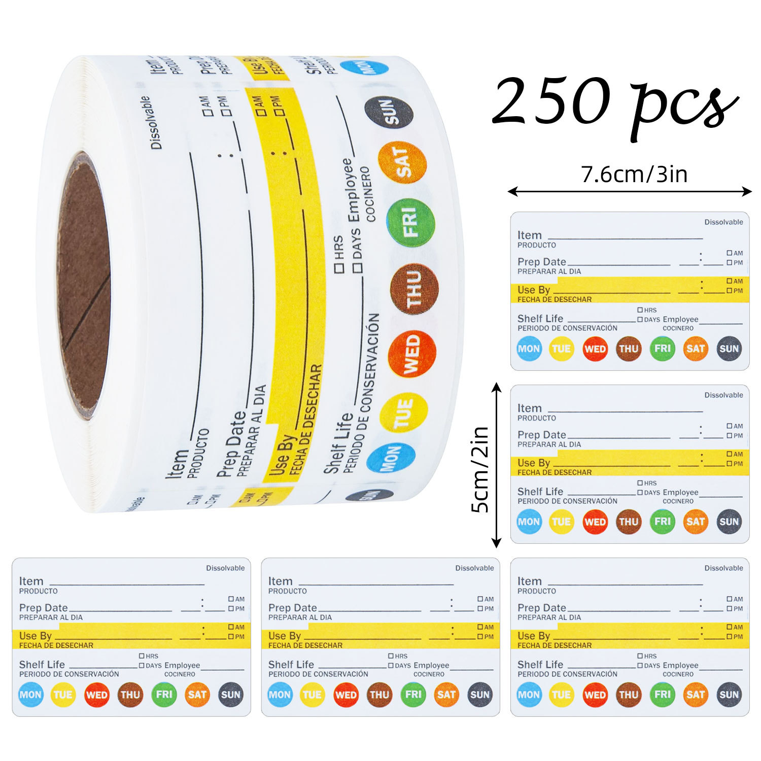 Meal Prep Chef - Etiquetas de Fecha para Alimentos, 250