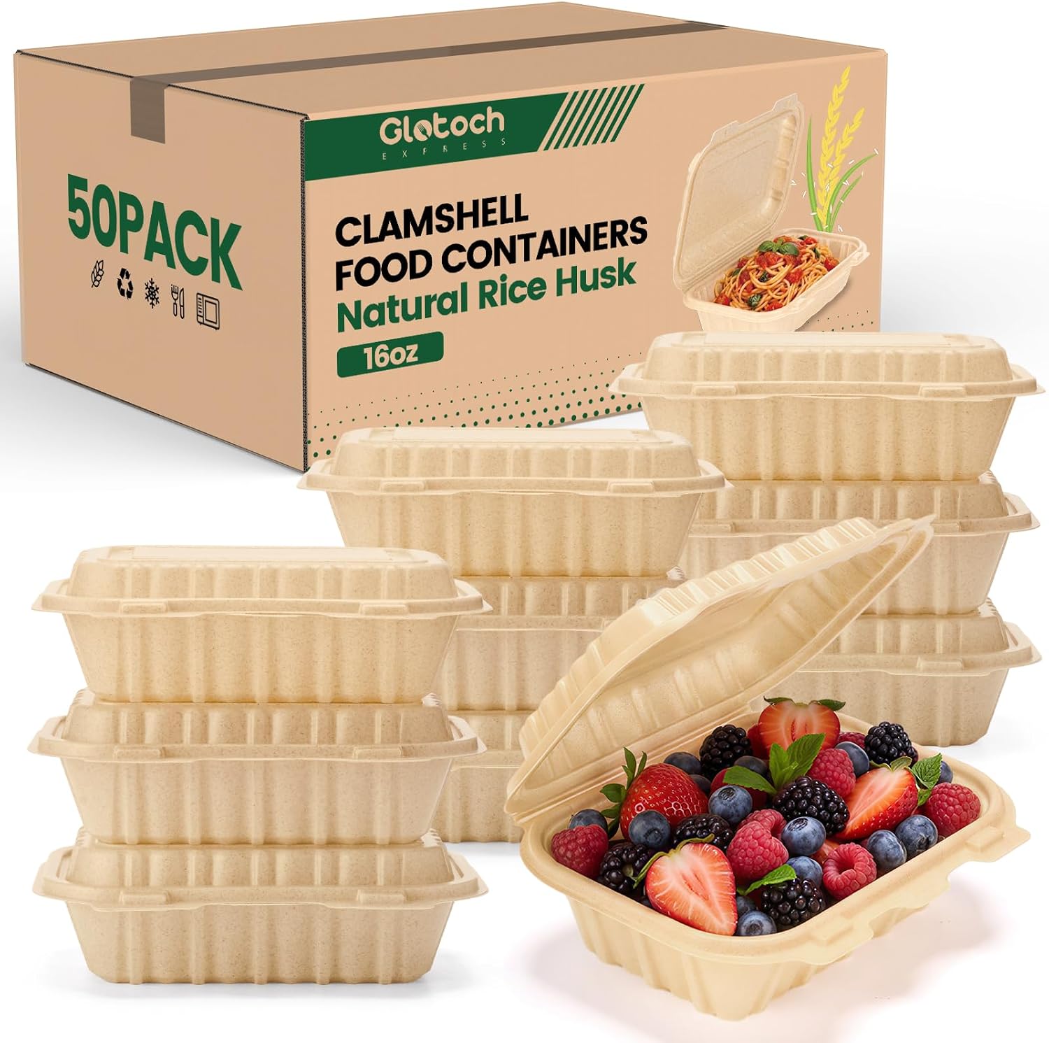 Meal Prep Pasta - Paquete de 50 Contenedores Desechables de