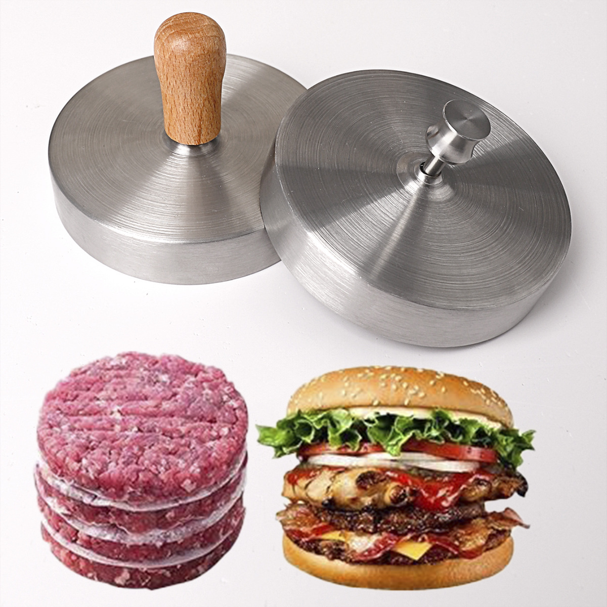 Rice Ball Mold - Molde de acero inoxidable para hamburguesas,