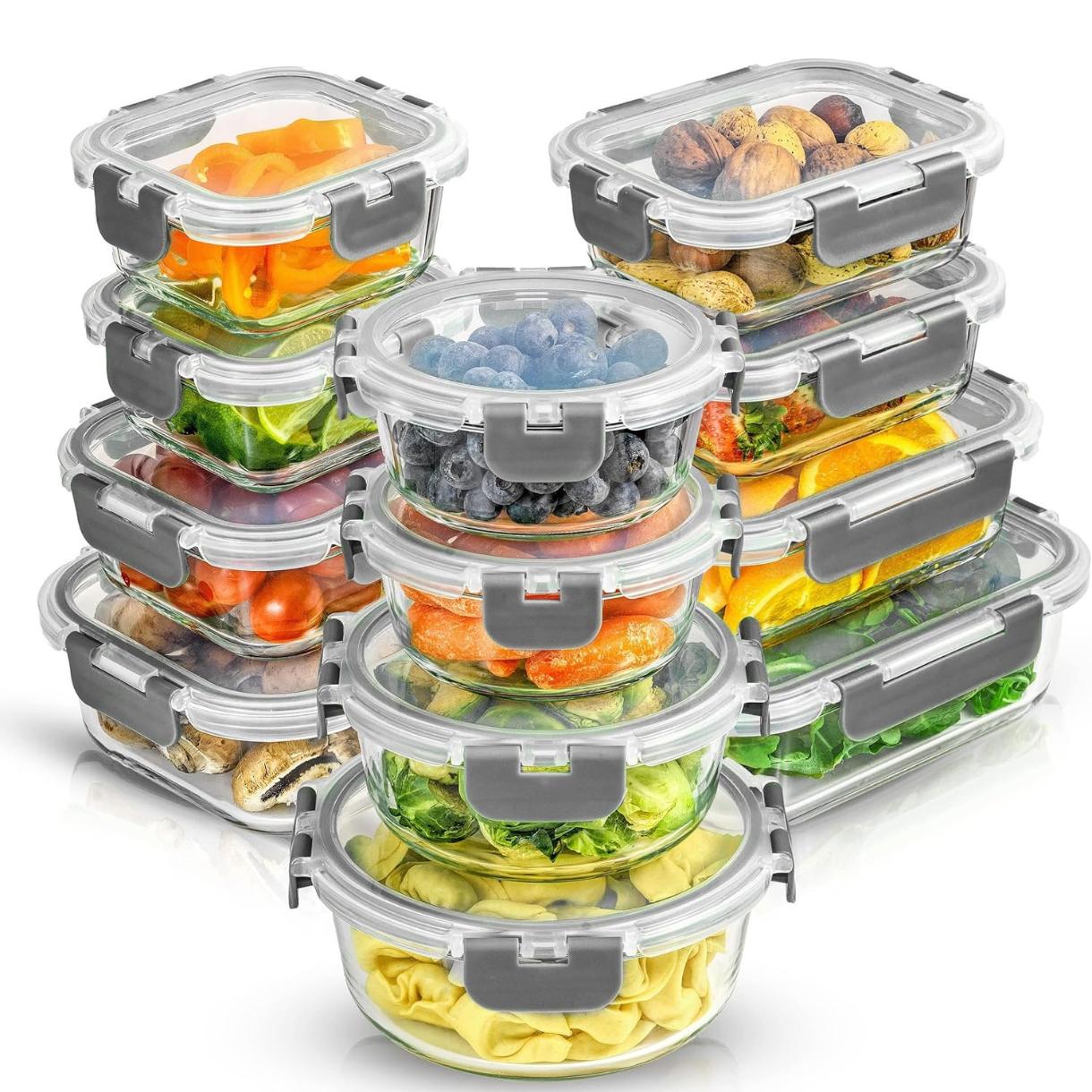 Meal Prep Kit - 24 recipientes de almacenamiento de vidrio