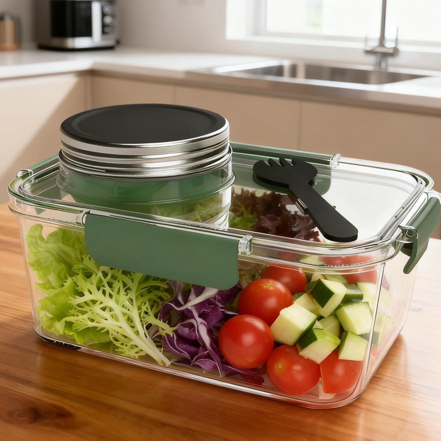 Meal Prep Jar Salad - Tarro Solar para cápsulas, contenedores de