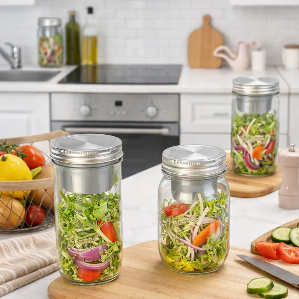 Meal Prep Jar Salad - Frascos de Vidrio para Ensalada de
