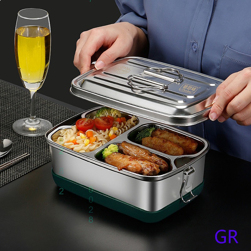 Stainless Bento Box - Lonchera de Acero Inoxidable 304, Hermética,