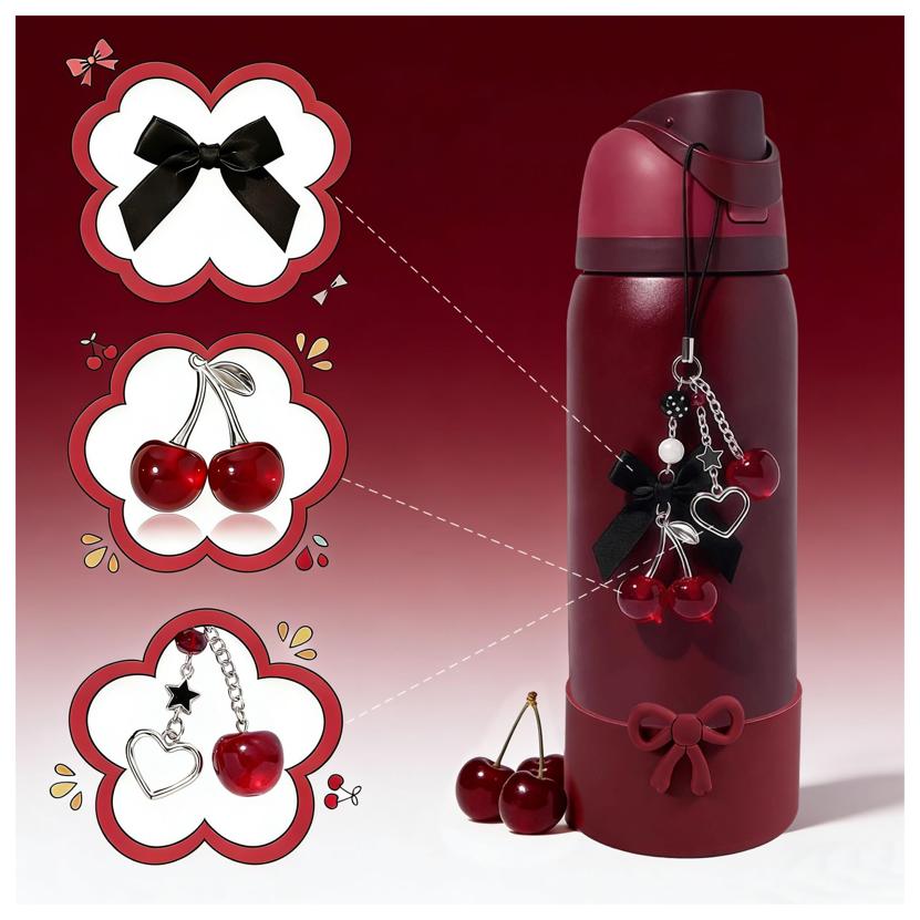 Adorno de cereza negra y lazo  - Glass Container Set reseña y precio