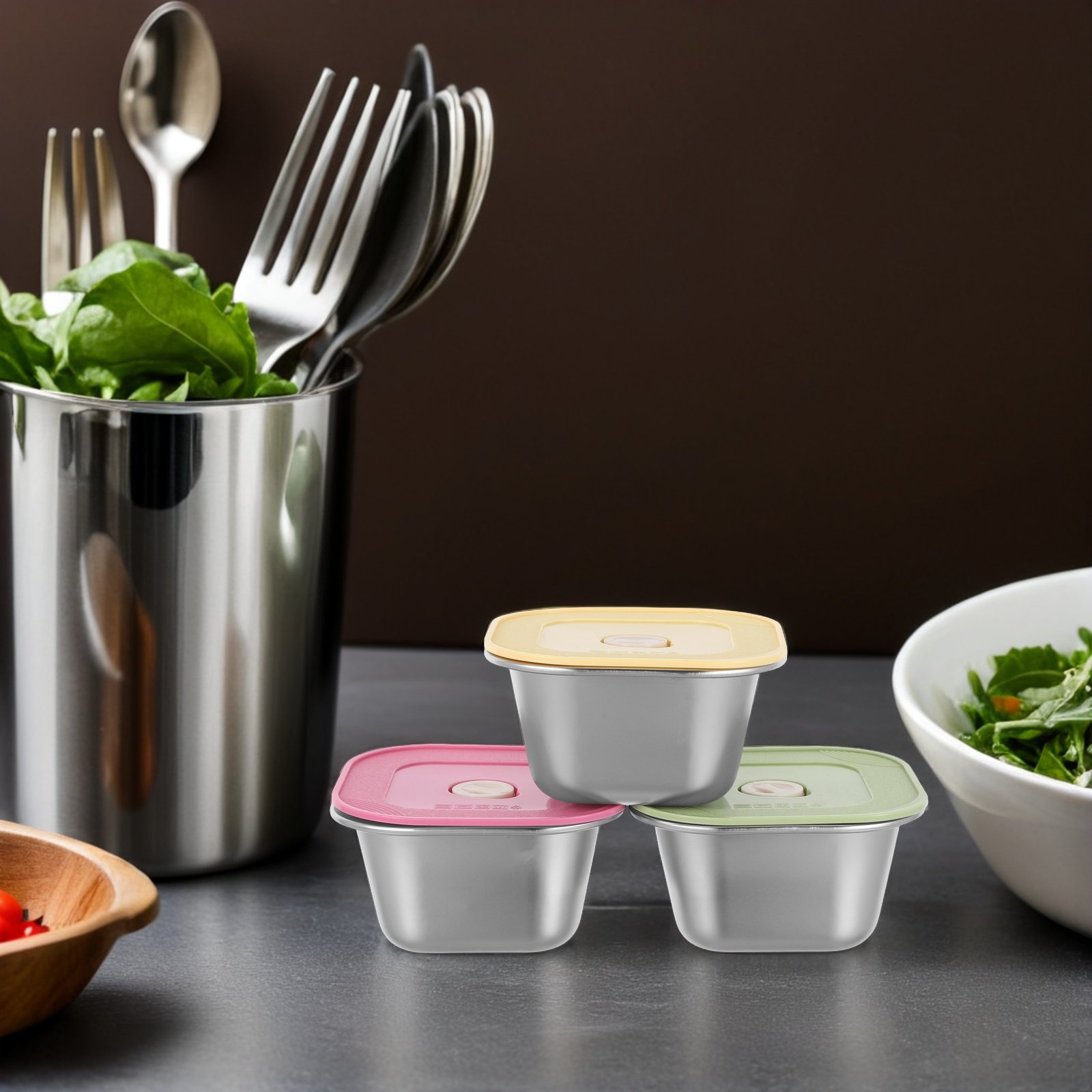 Juego de 3 Recipientes Apilabl - Meal Prep Jar Salad reseña y precio