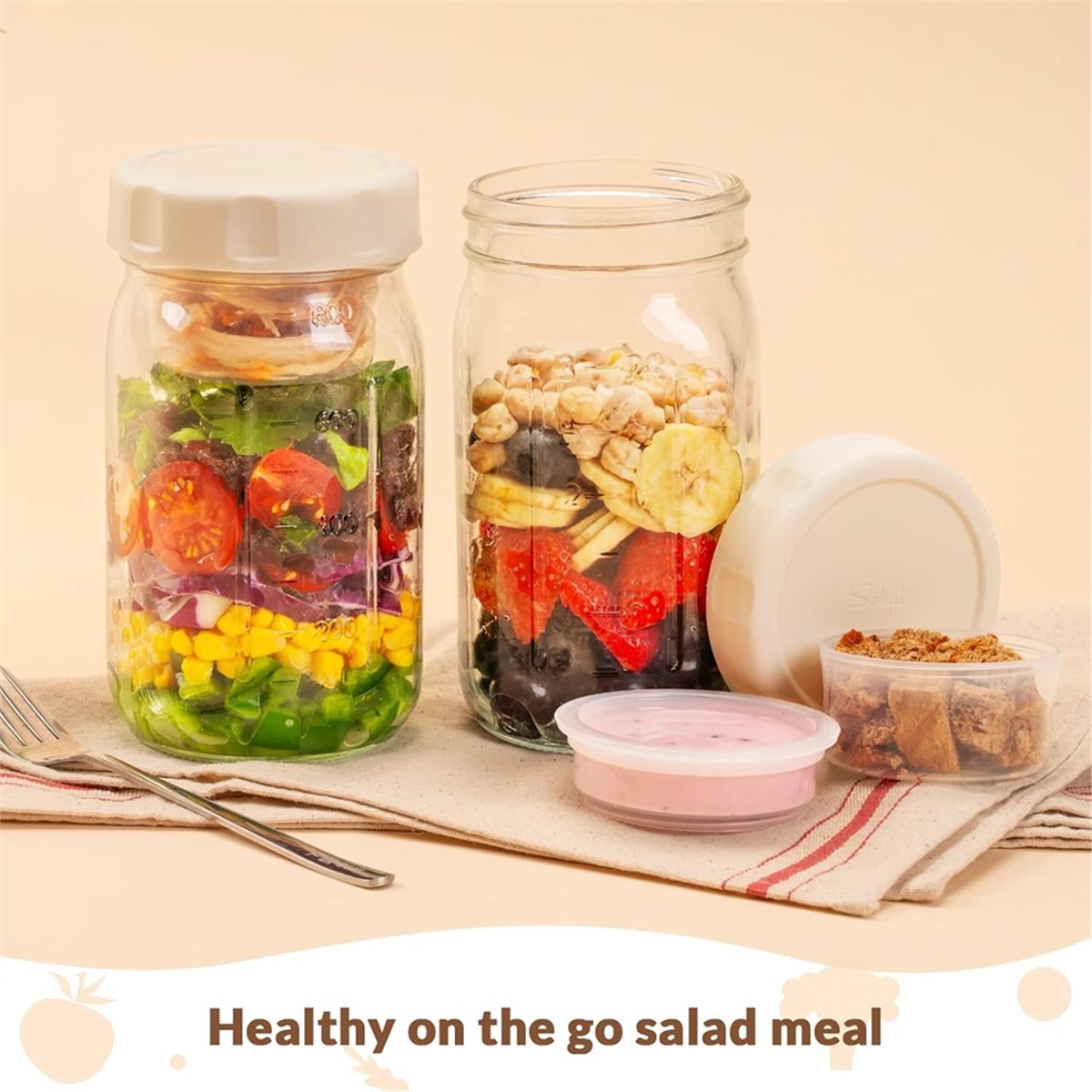 A67T NUEVO Paquete de 4 Frasco - Meal Prep Jar Salad reseña y precio