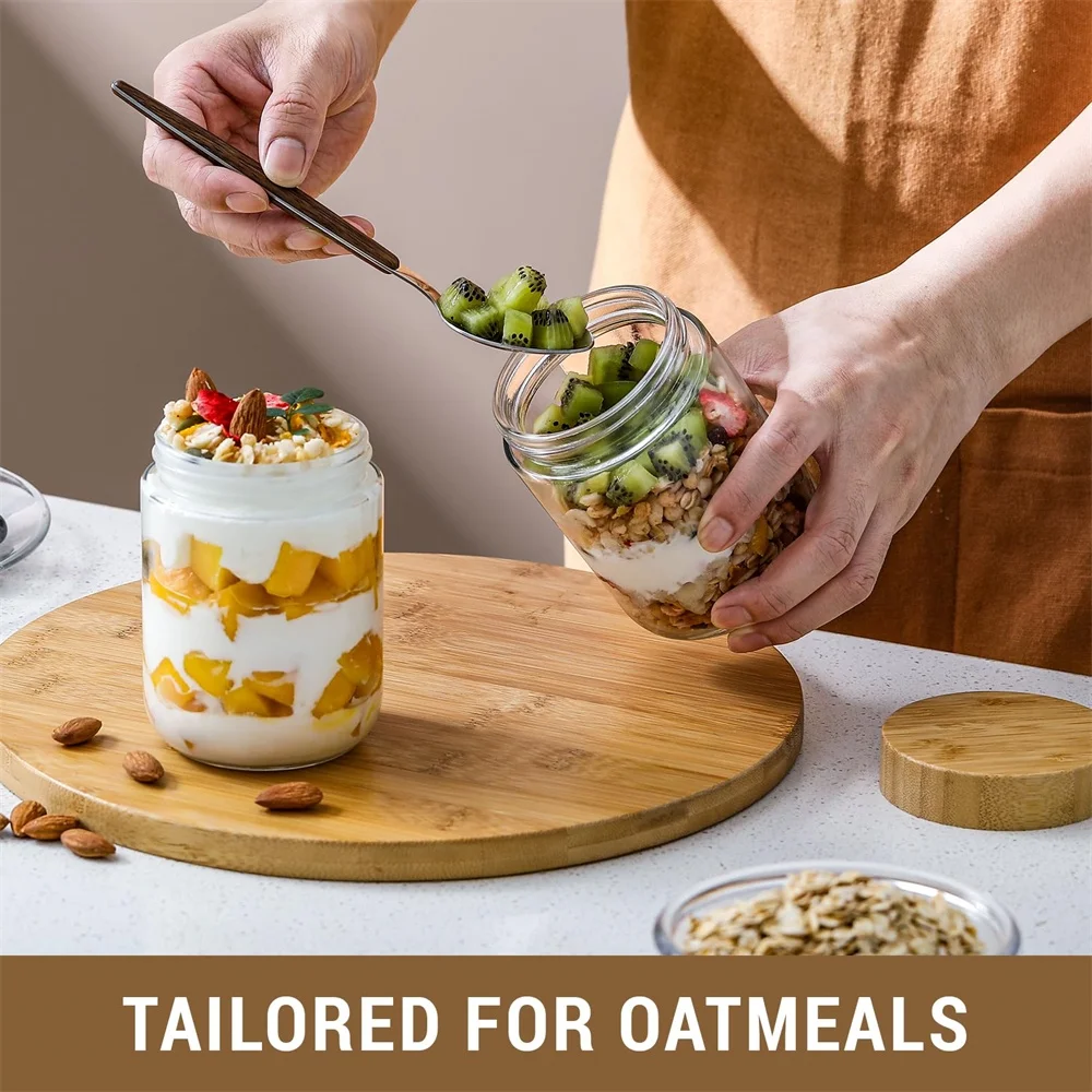 Paquete de 4 recipientes de 16 - Meal Prep Jar Salad reseña y precio