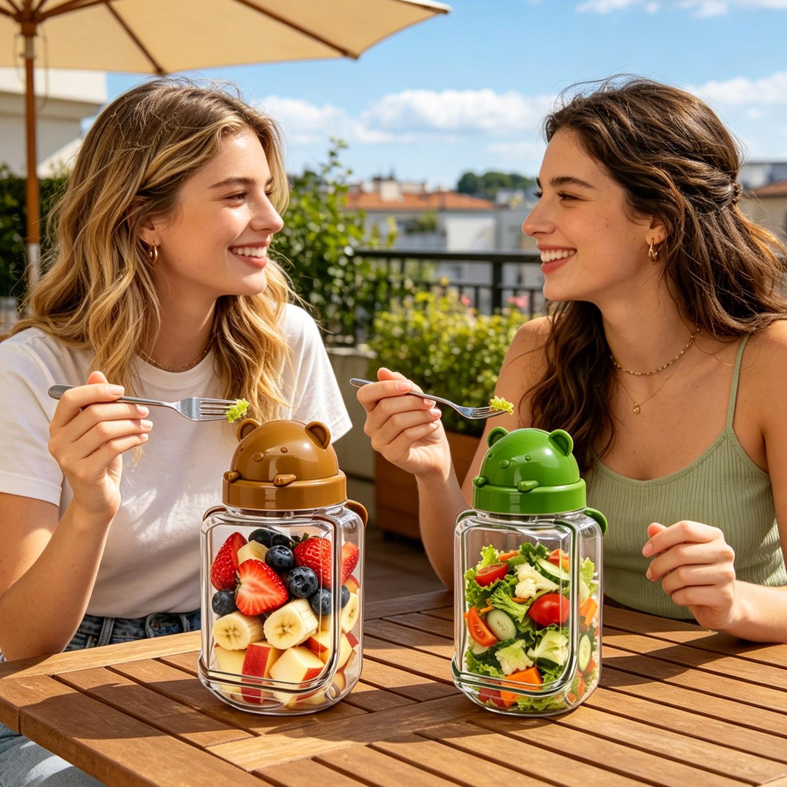 Recipientes portátiles a prueb - Meal Prep Jar Salad reseña y precio