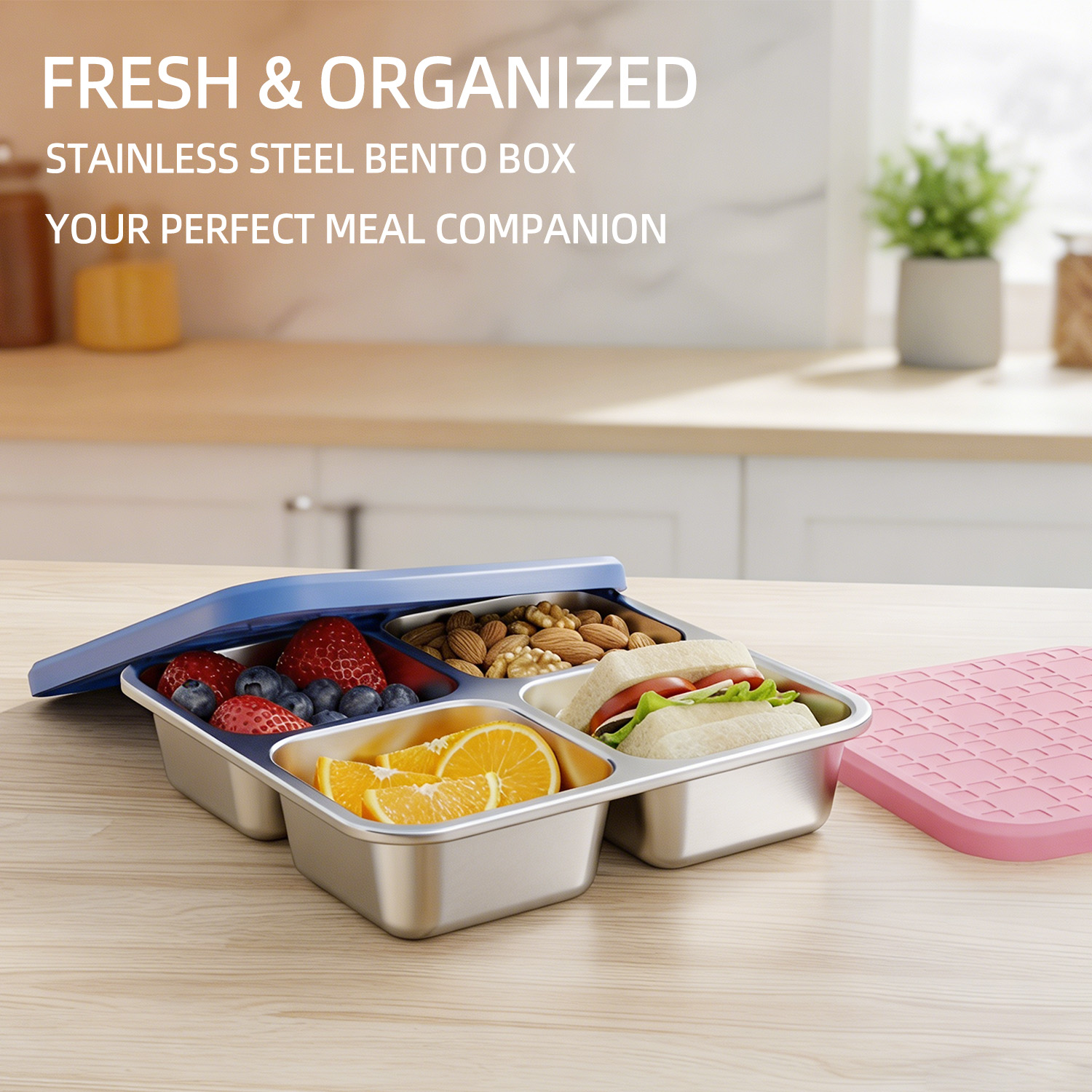 Contenedor de Almuerzo Dividid - Stainless Bento Box reseña y precio