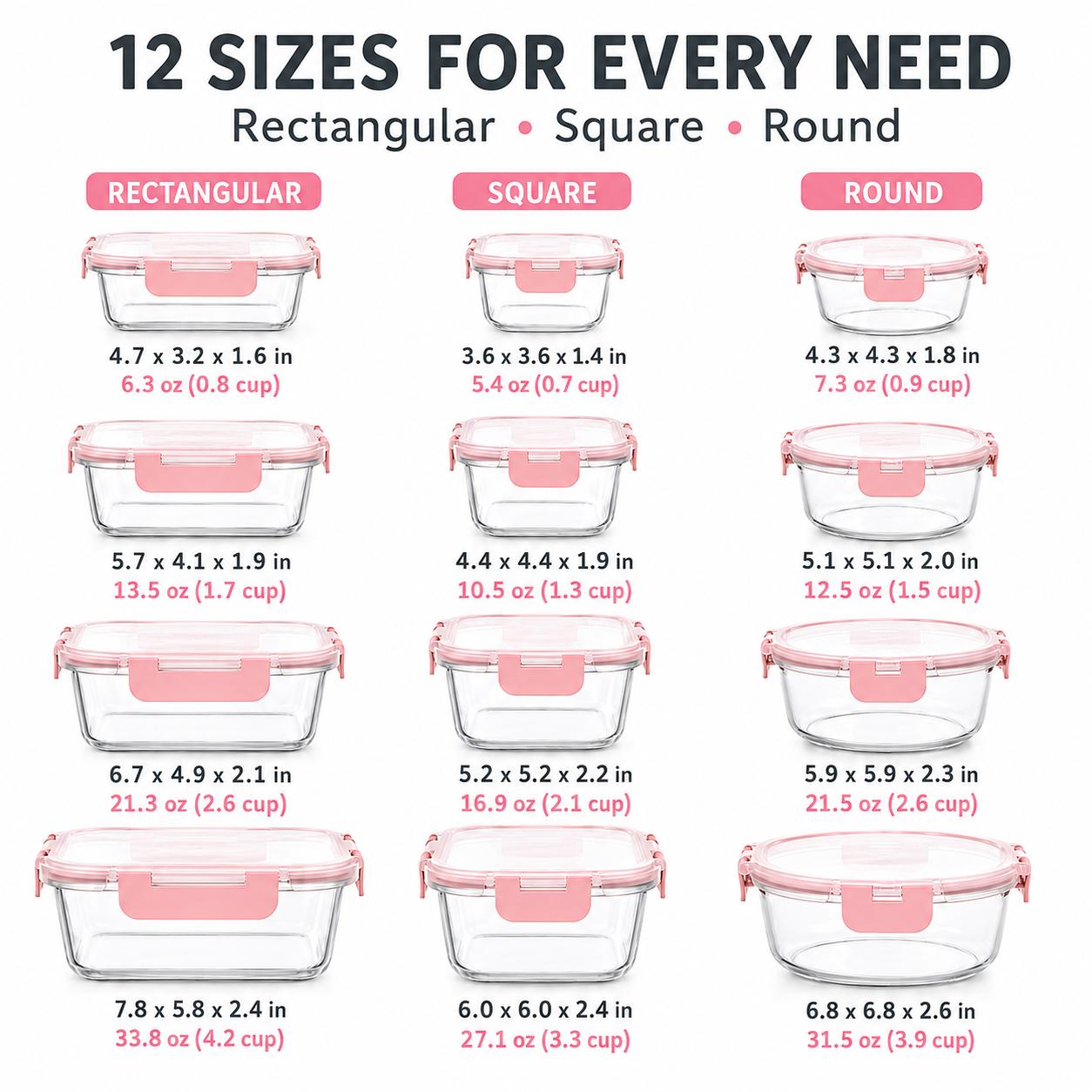 Juego de 8/12 piezas de recipi - Meal Prep Kit reseña y precio
